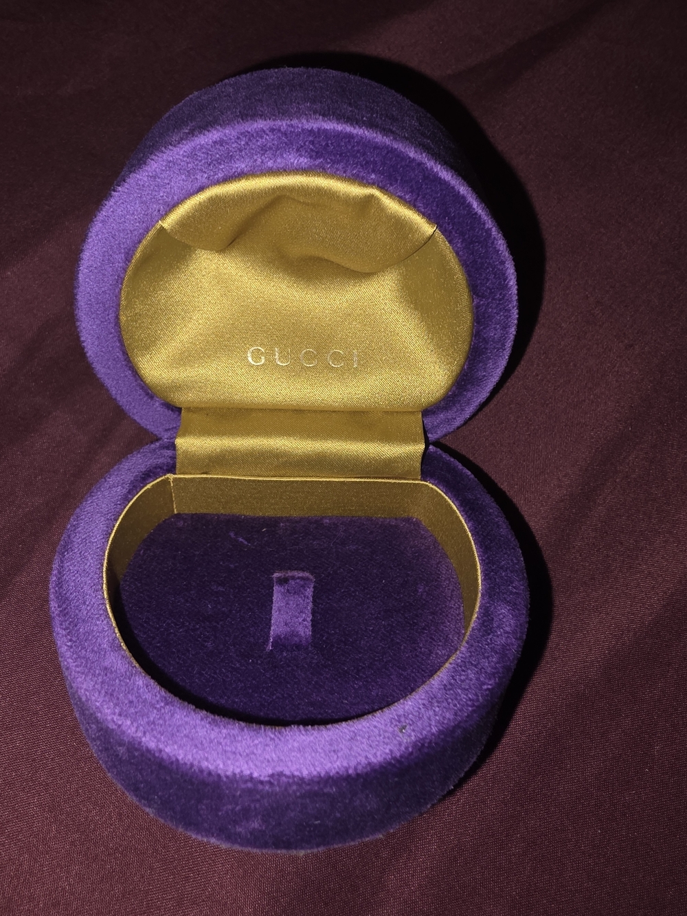 Authentic Gucci Purple Velvet Jewelry Box / Empty Box Only